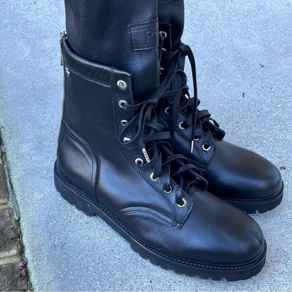 RTA Women's Black Lace Up Combat Boots. 100% Leather. US Size 11. - Picture 4 of 15